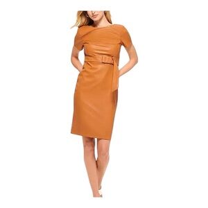 Calvin Klein Faux Leather Belted Dress Size 4 - New Without Tags